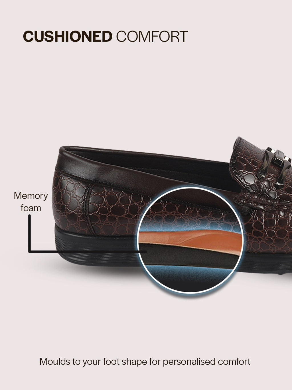 Men Brown Horsebit Buckle Moc Toe Textured Slip On Party Loafers | Cushioned Comfort Insole for All Day Long | Slip Resistant EVA Sole Shoe for Wedding, Event, Semi Formal Outfits
