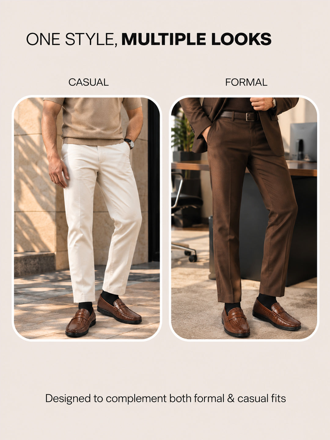 Men Tan Moc Toe Textured Upper Slip On Loafers for Party Outfits | Soft Inner Lining Comfort Shoe for Wedding, Event, Formal Outfits | Anti Skid Sole