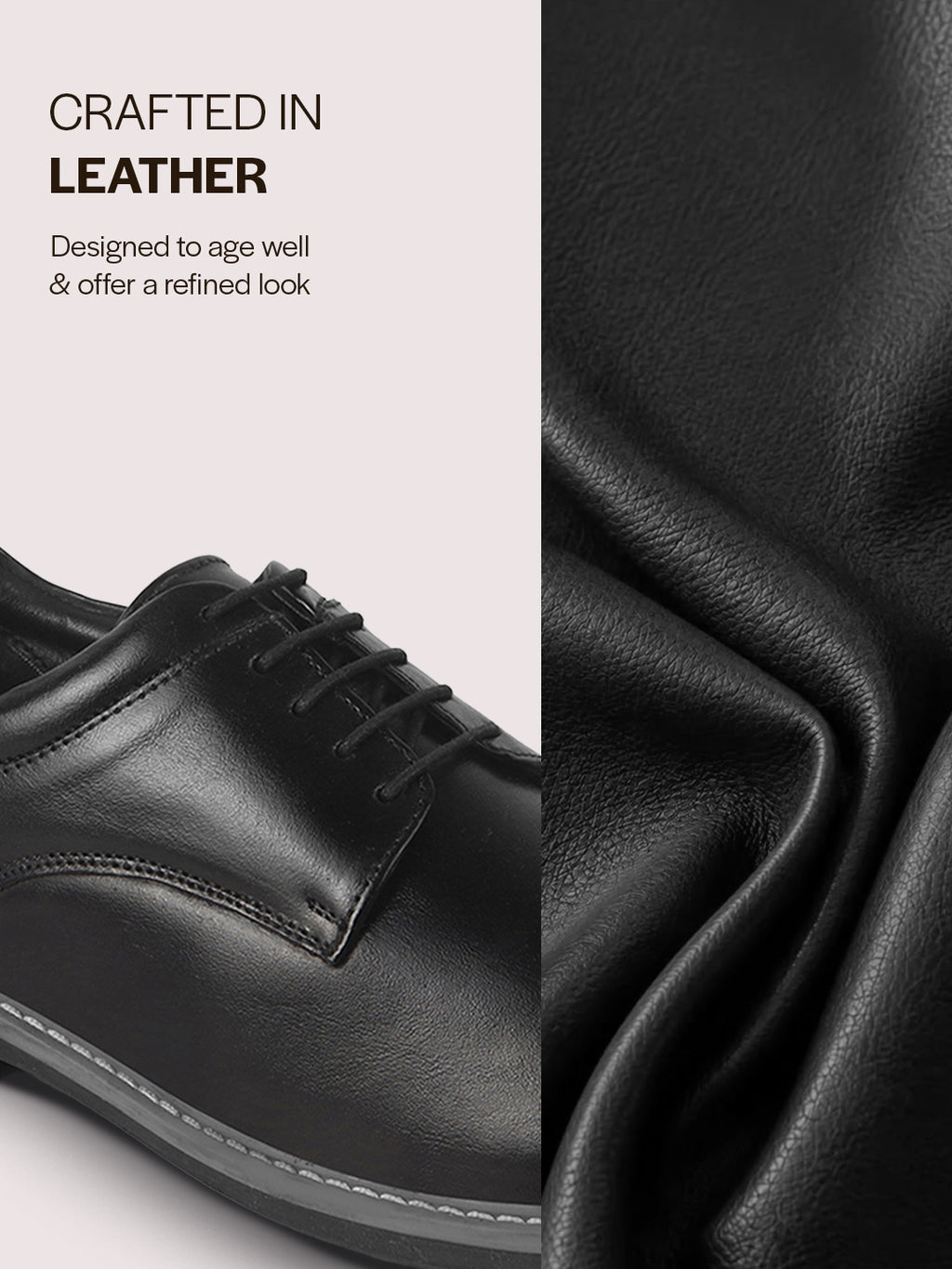 FAUSTO Men Black Genuine Leather Formal Lace Up Derby Shoes|TPR Welted Sole for Optimal Traction Grip|Round Toe Shoe with Comfort for Office, Meeting, Travel, Events