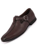Men Brown Side Open Shoe Style Sandal with Buckle Strap