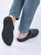 men blue back open laser cut design slip on sandal with ankle strap