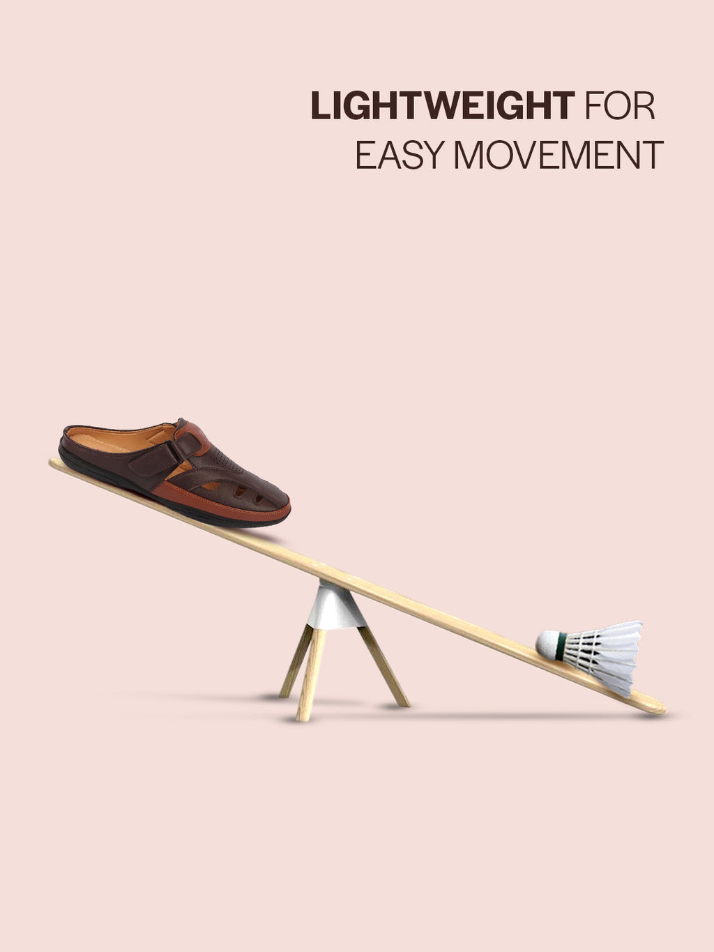 men brown back open laser cut design slip on sandal with ankle strap