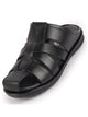 Men Black Genuine Leather Criss Cross Strap Back Open Slip On Closed Toe Dress Sandals