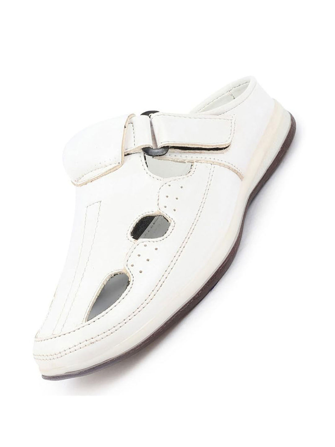 Shop Men White Casual Back Open Perforated Day Long Comfort Slip On Sandals Online.