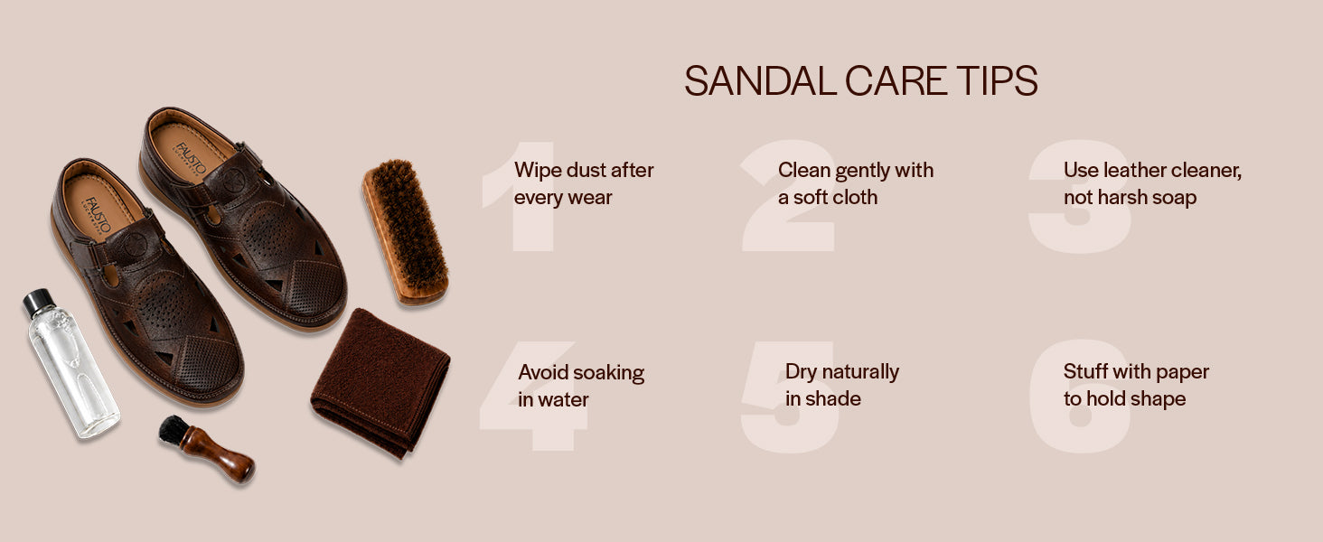 Men Brown Back Open Perforated Breathable Contrast Sole Casual Sandal|Adujstable Strap Stitched Slip On Sandal