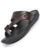 FAUSTO Men Brown Toe Ring Flat Dress Slipper With Memory Cushioned|Multi Strap Slipper For Evening|Slippers For Kurta