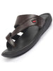 FAUSTO Men Brown Toe Ring Flat Dress Slipper With Memory Cushioned|Multi Strap Slipper For Evening|Slippers For Kurta