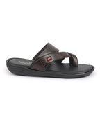 fausto men brown toe ring flat dress slipper with memory cushioned|multi strap slipper for evening|slippers for kurta