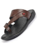 FAUSTO Men Tan Toe Ring Flat Dress Slipper With Memory Cushioned|Multi Strap Slipper For Evening|Slippers For Kurta