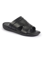 shop fausto men black open toe broad feet slipper with memory cushion|comfortable gents slipper|sandals for kurta online.