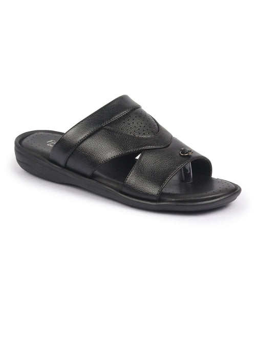 shop fausto men black open toe broad feet slipper with memory cushion|comfortable gents slipper|sandals for kurta online.