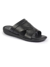 Shop FAUSTO Men Black Open Toe Broad Feet Slipper With Memory Cushion|Comfortable Gents Slipper|Sandals For Kurta Online.