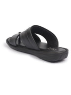 shop fausto men black open toe broad feet slipper with memory cushion|comfortable gents slipper|sandals for kurta online.