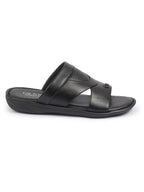 shop fausto men black open toe broad feet slipper with memory cushion|comfortable gents slipper|sandals for kurta online.