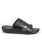 Shop FAUSTO Men Black Open Toe Broad Feet Slipper With Memory Cushion|Comfortable Gents Slipper|Sandals For Kurta Online.