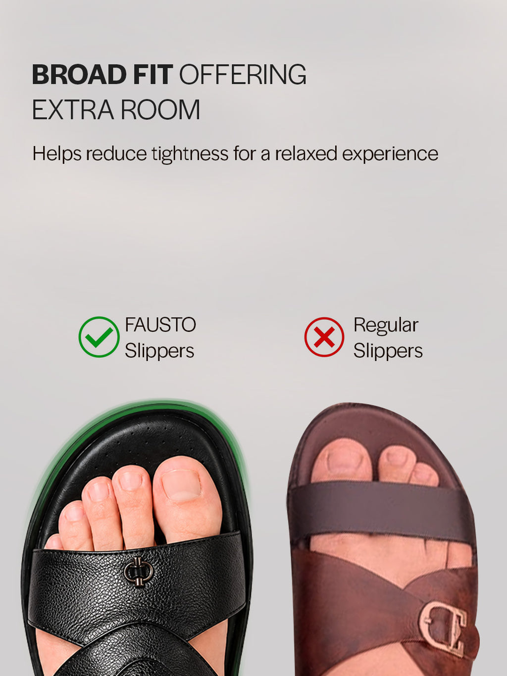 shop fausto men black open toe broad feet slipper with memory cushion|comfortable gents slipper|sandals for kurta online.