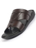 FAUSTO Men Brown Open Toe Broad Feet Slipper With Memory Cushion|Comfortable Gents Slipper|Sandals For Kurta