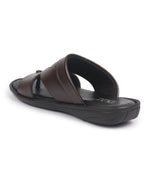 fausto men brown open toe broad feet slipper with memory cushion|comfortable gents slipper|sandals for kurta
