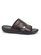 fausto men brown open toe broad feet slipper with memory cushion|comfortable gents slipper|sandals for kurta