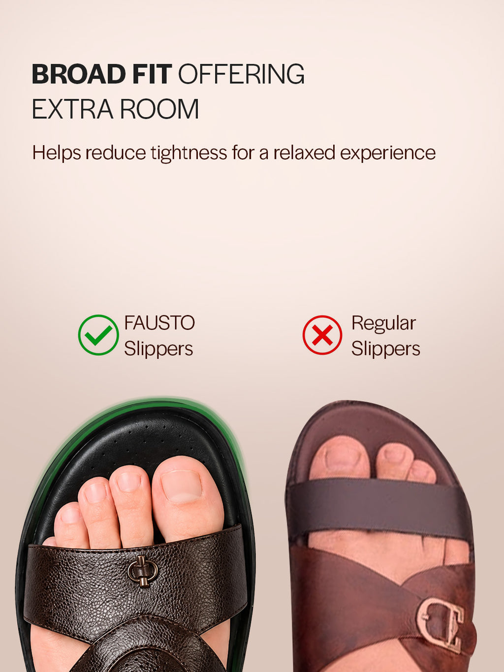 fausto men brown open toe broad feet slipper with memory cushion|comfortable gents slipper|sandals for kurta