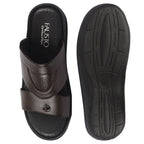 fausto men brown open toe broad feet slipper with memory cushion|comfortable gents slipper|sandals for kurta