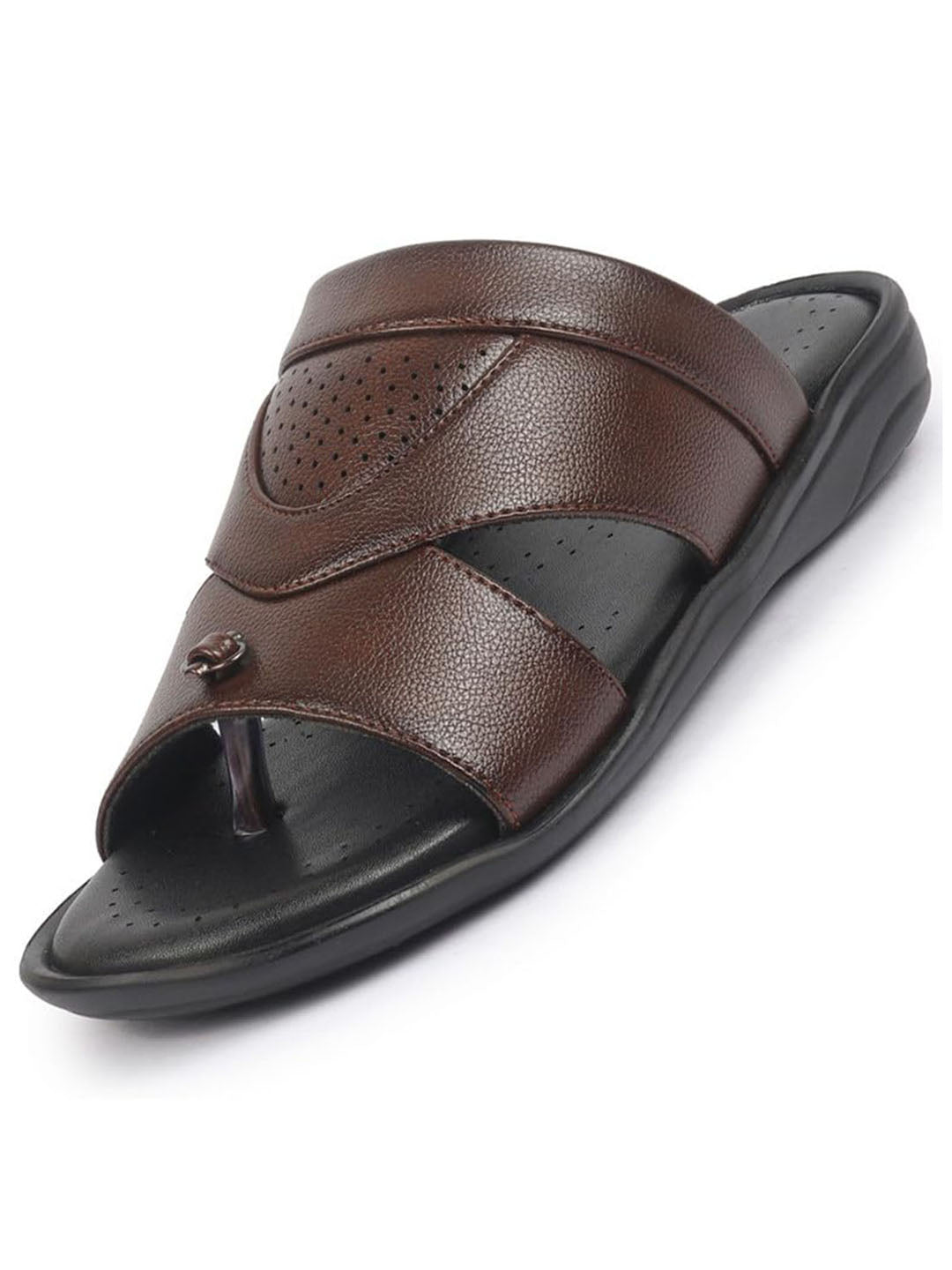 fausto men tan open toe broad feet slipper with memory cushion|comfortable gents slipper|sandals for kurta