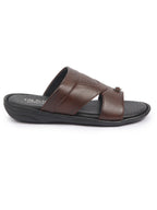 fausto men tan open toe broad feet slipper with memory cushion|comfortable gents slipper|sandals for kurta
