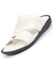 FAUSTO Men White Open Toe Broad Feet Slipper With Memory Cushion|Comfortable Gents Slipper|Sandals For Kurta