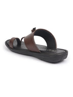 shop fausto men tan toe ring kohlapuri slipper with cushioned footbed|multi strap slipper for evening online.