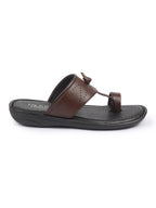 shop fausto men tan toe ring kohlapuri slipper with cushioned footbed|multi strap slipper for evening online.