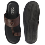 shop fausto men tan toe ring kohlapuri slipper with cushioned footbed|multi strap slipper for evening online.