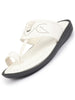 FAUSTO Men White Toe Ring Kohlapuri Slipper With Cushioned Footbed|Multi Strap Slipper For Evening