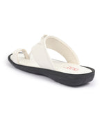 Shop FAUSTO Men White Toe Ring Kohlapuri Slipper With Cushioned Footbed|Multi Strap Slipper For Evening Online.