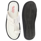 Shop FAUSTO Men White Toe Ring Kohlapuri Slipper With Cushioned Footbed|Multi Strap Slipper For Evening Online.