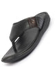 FAUSTO Men Black Open Toe Flip-Flop Slippers With Memory Cushion|Outdoor Slipper For Men