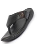 FAUSTO Men Black Open Toe Flip-Flop Slippers With Memory Cushion|Outdoor Slipper For Men