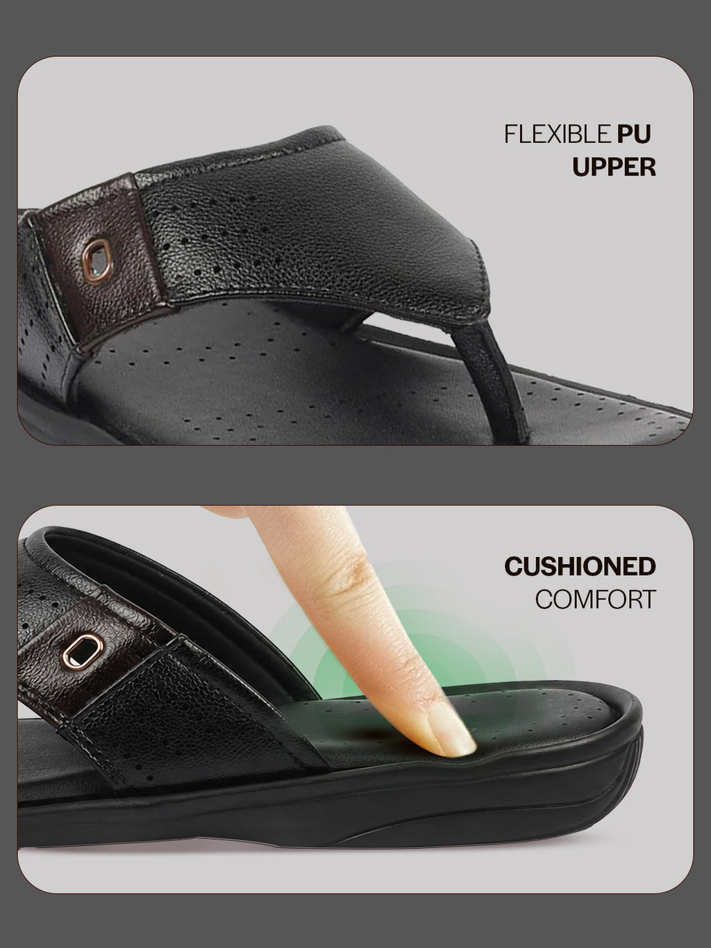 men black t-strap flip-flop slippers with memory cushion|outdoor slipper for men
