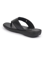 Shop FAUSTO Men Black Open Toe Flip-Flop Slippers With Memory Cushion|Outdoor Slipper For Men Online.