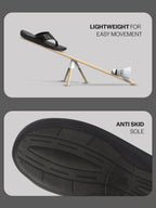 men black t-strap flip-flop slippers with memory cushion|outdoor slipper for men