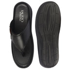 Shop FAUSTO Men Black Open Toe Flip-Flop Slippers With Memory Cushion|Outdoor Slipper For Men Online.