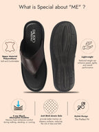 fausto men brown open toe flip-flop slippers with memory cushion|outdoor slipper for men