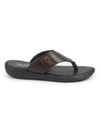 fausto men brown open toe flip-flop slippers with memory cushion|outdoor slipper for men
