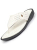 FAUSTO Men White Open Toe Flip-Flop Slippers With Memory Cushion|Outdoor Slipper For Men