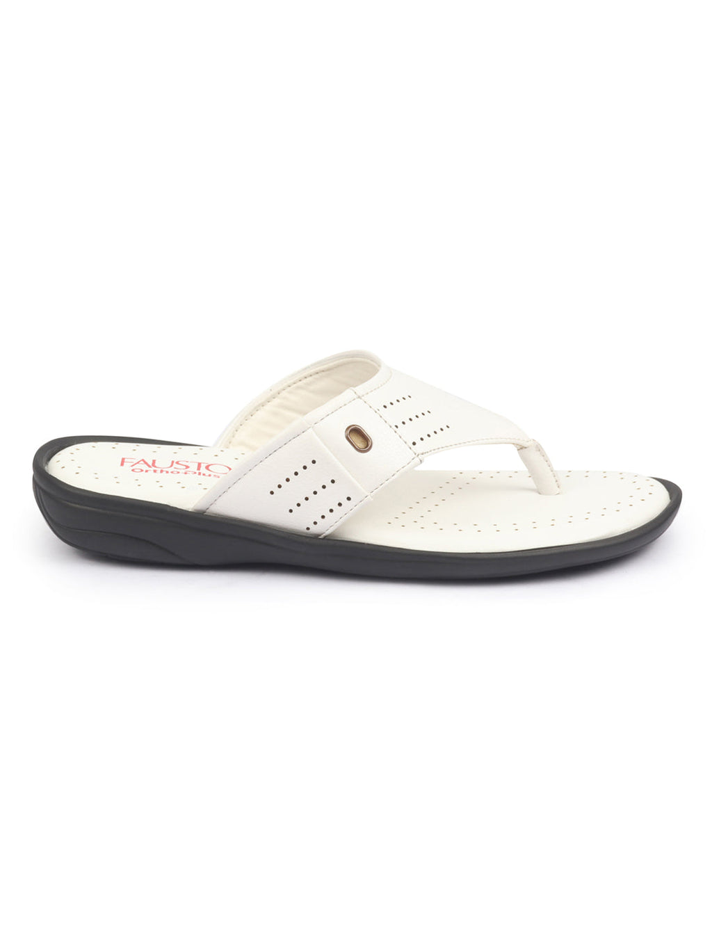 fausto men white open toe flip-flop slippers with memory cushion|outdoor slipper for men