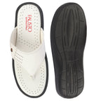 fausto men white open toe flip-flop slippers with memory cushion|outdoor slipper for men