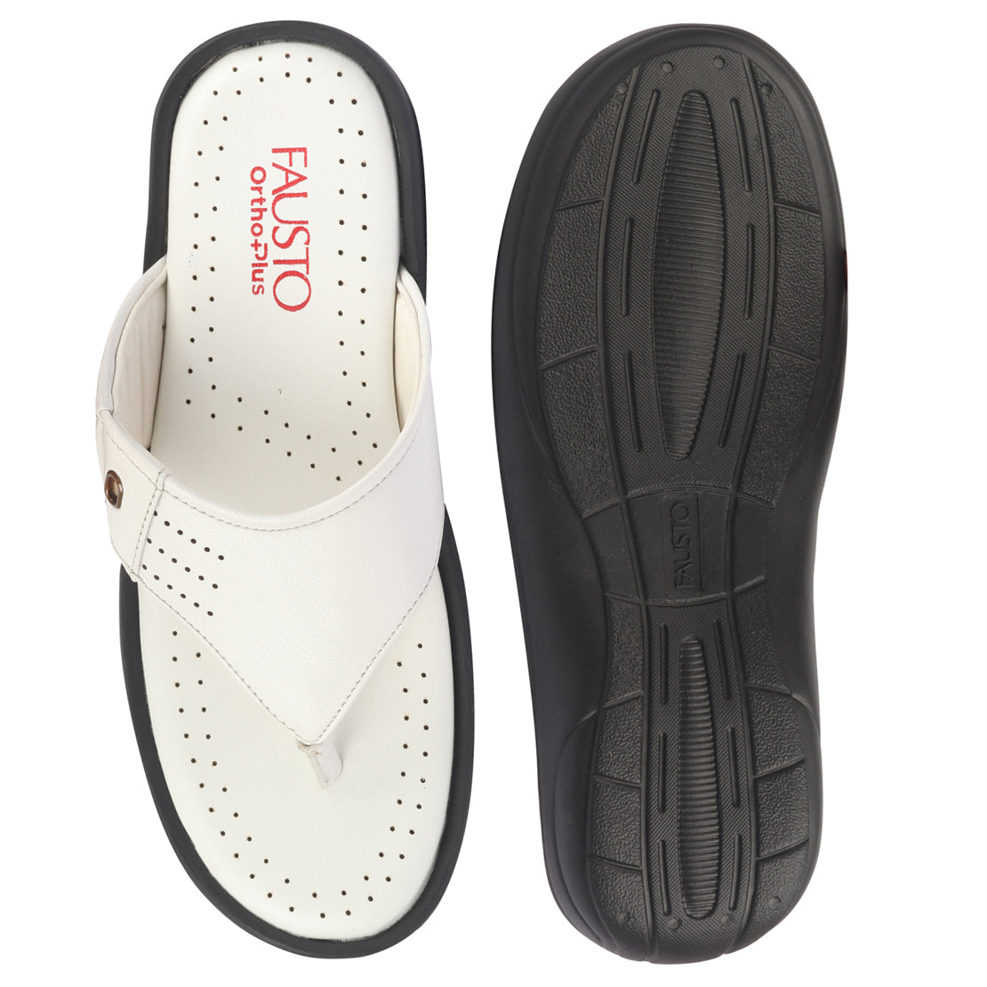 fausto men white open toe flip-flop slippers with memory cushion|outdoor slipper for men