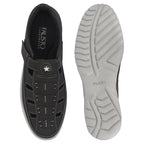 Shop FAUSTO Men Black Feather Light EVA Sole Shoe Style Comfortable Dress Sandal With Memory Cushion|Stitched Hook & Loop Sandal For Work|Evening|Festive Online.