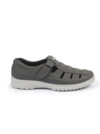 Shop FAUSTO Men Grey Feather Light EVA Sole Shoe Style Comfortable Dress Sandal With Memory Cushion|Stitched Hook & Loop Sandal For Work|Evening|Festive Online.