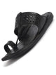 Men Black Casual Outfit Kolhapuri Toe Ring Strap Ortho Slippers|Memory Cushioned Footbed|Ultra Lightweight and Comfort Slip On Slipper