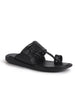 Men Black Casual Outfit Kolhapuri Toe Ring Strap Ortho Slippers|Memory Cushioned Footbed|Ultra Lightweight and Comfort Slip On Slipper